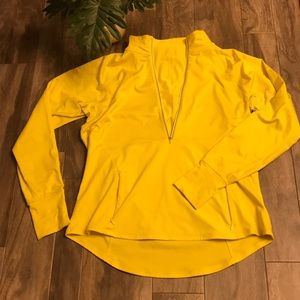 Athleta bright yellow half zip. Size xl